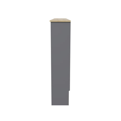 GFW Longslow Large Radiator Cover with Vertical Slatted Design, Top Display Shelf, Durable Finish and Modern Radiator Cabinet, Grey