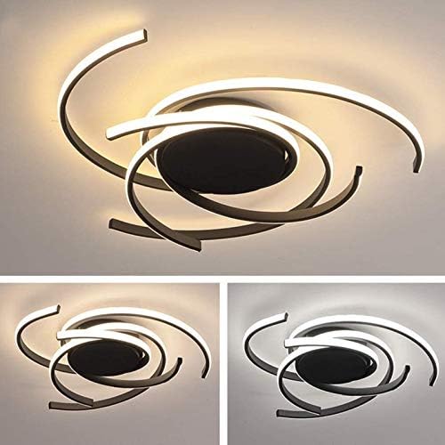Modern LED Dimmable Ceiling Light with Remote Control Kitchen Island Lamp Dining Table Creative Spiral Flower Shape Design Metal Acrylic Ceiling Chandelier Lighting for Living Room Bedroo...