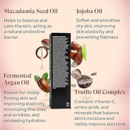 Fièra Oil to Foam Daily Facial Cleanser – Truffle Oil Complex, Fermented Plant Oils & Glycerin, Moisturizing and Nourishing, Soap-Free, Cruelty-Free, All Skin Types, 110ml 3.88 fl oz