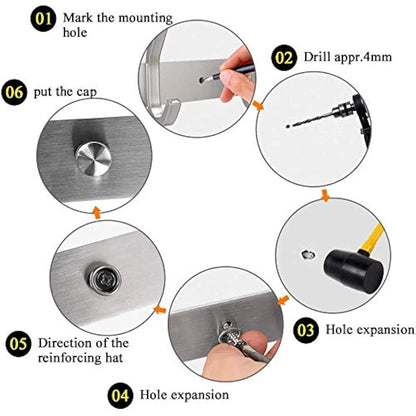 Dripex Coat Hook Rack Wall Mounted 304 Stainless Steel Hanger Heavy Duty Clothes Hat Holder (6 Hooks - 2 Pack)