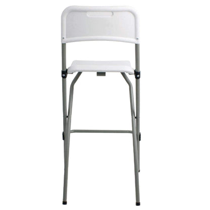 Bolero Folding High Stools Steel Frame Plastic Seat, Pack of 2, White