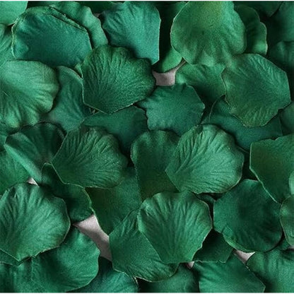 SamHeng 1000Pcs Rose Petals Artificial Silk Petals for Wedding Party Valentine's Day Romantic Decorations Confetti Table Fake Flowers Roses Petals Dark Green