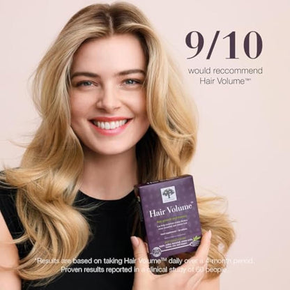 New Nordic Hair Volume 90 Tablets - Clinically Proven Hair Growth Vitamins - Biotin, Zinc & Apple - Visibly Thicker & Shiny Hair - for Women & Men