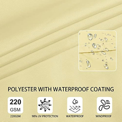 Ankuka Sun Shade Sail 3m x 4m Beige Rectangular Waterproof Garden Sun Sail Outdoor Patio Party Sunscreen Awning Canopy 98% UV Block With Rope
