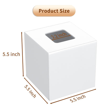 AITEE Acrylic Tissue Box Cover: White Square Tissue Holder Napkin Dispenser for Home Bathroom Kitchen Bedroom Office Coffee Table Restaurant