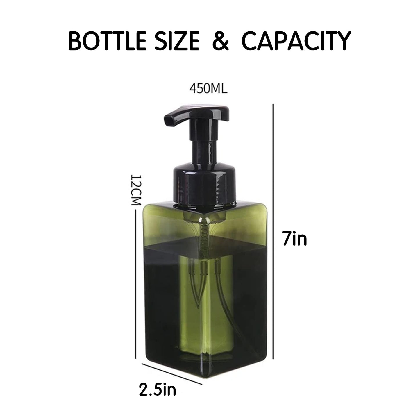 2 PCS Foaming Soap Dispenser, Hand Soap Dispenser, Refillable Foam Liquid Hand Soap Empty Plastic Pump Bottle Container for Bathroom Vanities