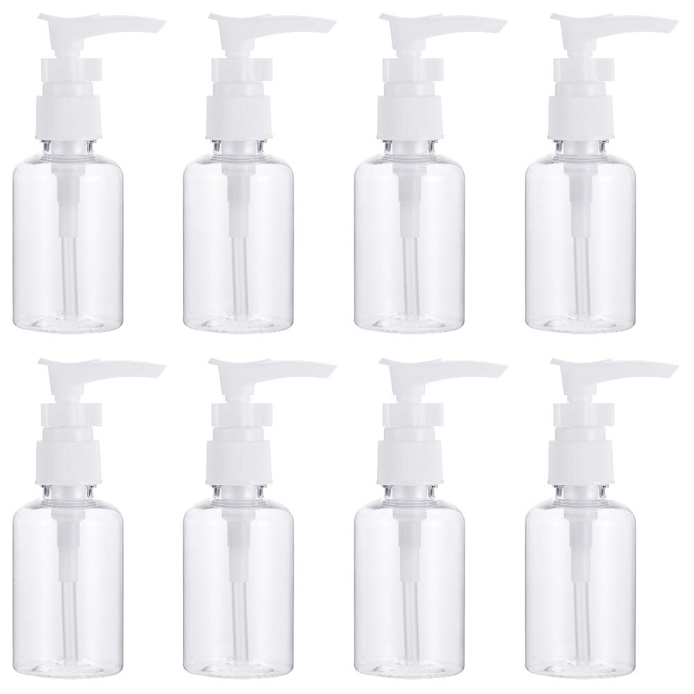 hugttt 8 Pieces 50ml Travel Bottles Pump Bottle Travel Bottles for Toiletries