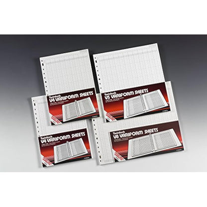 Rexel Twinlock Variform Multi-Ring Binder V8 Cash Refill Sheets 24 Columns, White(Pack of 75)