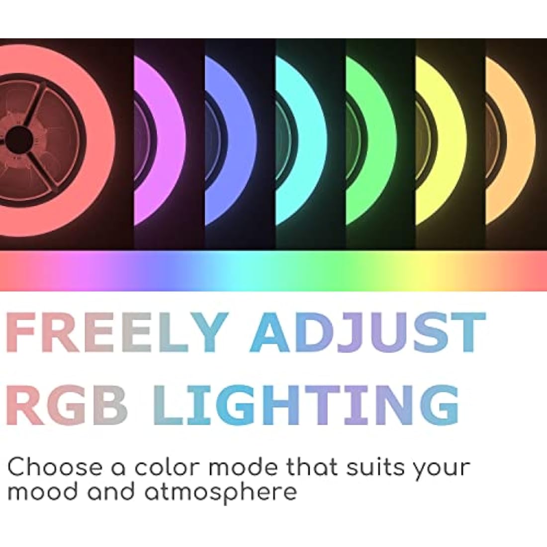 BKZO 55 cm Smart LED Ceiling Light with Fan, Ceiling Fan Lights Without Lampshade, Wind Speeds Adjustable, Stepless Dimming Light, RGB dimming, Modern Fan Lighting, 3000-5500K [Energy Class F]