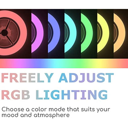 BKZO 55 cm Smart LED Ceiling Light with Fan, Ceiling Fan Lights Without Lampshade, Wind Speeds Adjustable, Stepless Dimming Light, RGB dimming, Modern Fan Lighting, 3000-5500K [Energy Class F]