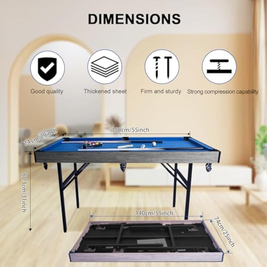 HLC Foldable Game Tables for Family Fun, Space-Saving Entertainment Center for Kids & Adults