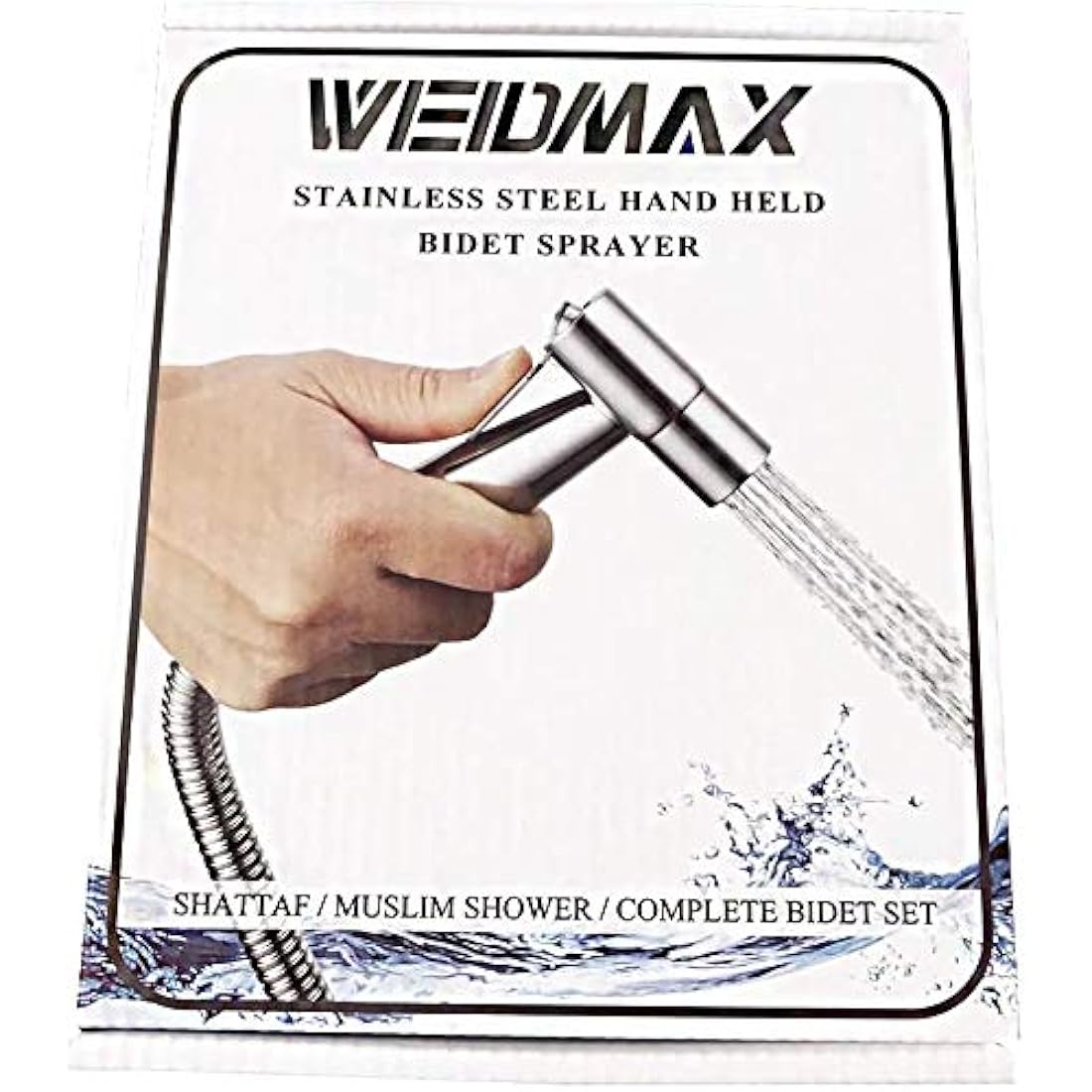 WEIDMAX Hand Held Bidet Sprayer Stainless Steel Sprayer Shattaf Toilet Bidet Shower Head with 49-inch Hose and Bracket Holder