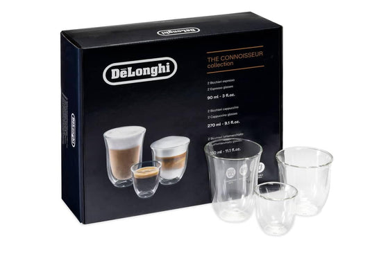 De'Longhi 5513296671 DLSC302 Delonghi Fancy Box 6er Set Thermo Glasses, Clear, 1L
