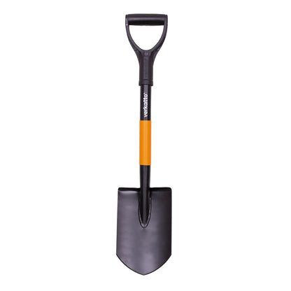 MIVOS Hardened Steel Pointed Spade - 75 cm - Mini Field Spade with Metal Handle and D-Handle - Shovel - Gardener Spade - Small Pointed Shovel for