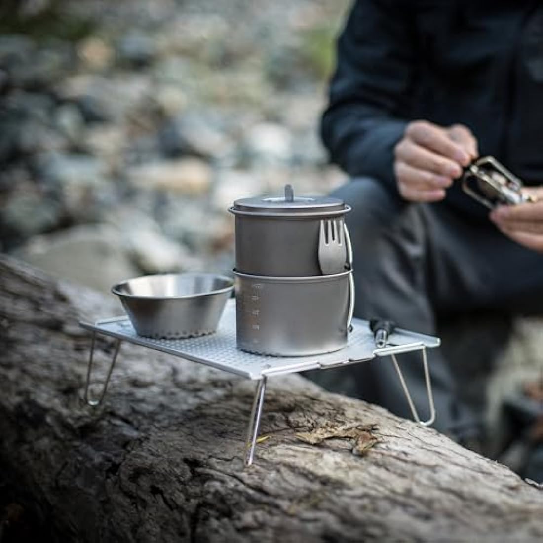 Snow Peak Ozen Solo Table, Aluminium, Silver, 297 x 210 x 85mm