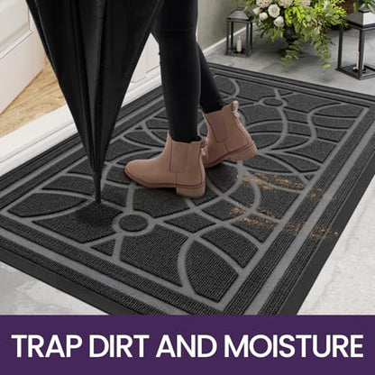 DEXI Door Mat 60 x 120 cm, Rubber Backing Dirt Trapper, Heavy Duty Non-Slip Entrance Rug, Easy Clean Shoes Scraper Doormat for Outdoor and Indoor,