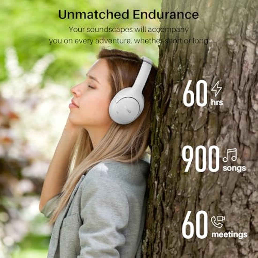 TOZO HT2 Hybrid Active Noise Cancelling Wireless Headphones, 60H Playtime Lossless Audio Over Ear Bluetooth Headphones, Hi-Res Audio Deep Bass Foldable Lightweight Headset for Workout