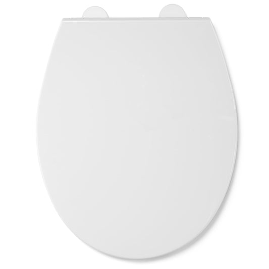 Croydex Premium Oval Shaped Soft Close Toilet Seat - Hard Wearing Thermoplastic with Adjustable Hinges, Quick Release Button for Easy Cleaning, Top