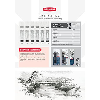 Derwent Sketching Collection, Drawing & Writing, Set Of 48 Pencils In A Wooden Gift Box, Ideal For Sketching, Professional Quality, 0700759