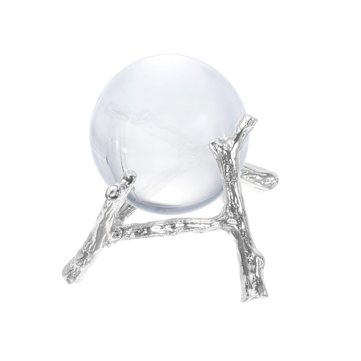 sourcing map Alloy Crystal Ball Display Holder Egg Sphere Stand Decoration Stand White K Modern Simplicity for Home