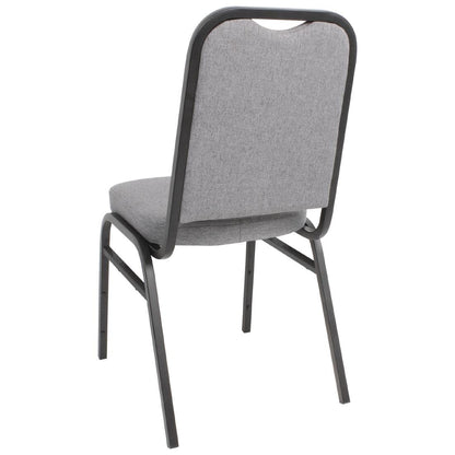 Bolero Square Back Stacking Banquet Chairs, Black & Grey (Pack of 4)