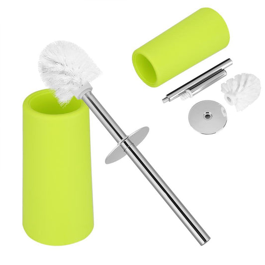 Toilet Brush Stainless Steel Toilet Brush Holder Strong Compact Toilet Brush Set with Heavy Base for Bathroom Toilet(Green)