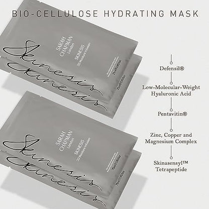 Sarah Chapman Skinesis 3D Moisture Infusion Mask Kit – Pack of 4 Hyaluronic Acid Skincare Sheet Masks – Hydrating Face Mask for a Natural, Luminous Glow – Cruelty-Free, Paraben-Free