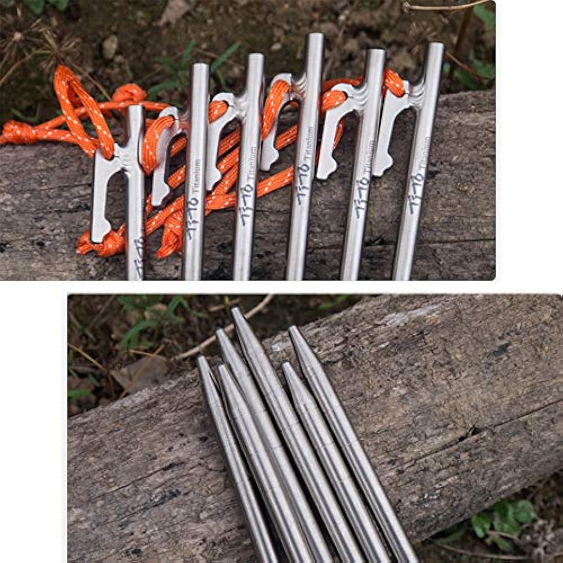 TITO High Strength Titanium alloy tent stakes Tent pegs nail pegs for canopy camping tent DIA 8mm and Length 240mm only 56G