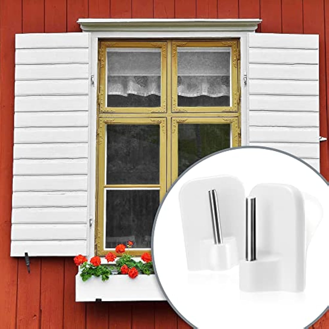 com-four® 12x Crochets à Rideaux Autocollants pour tringles à Rideaux