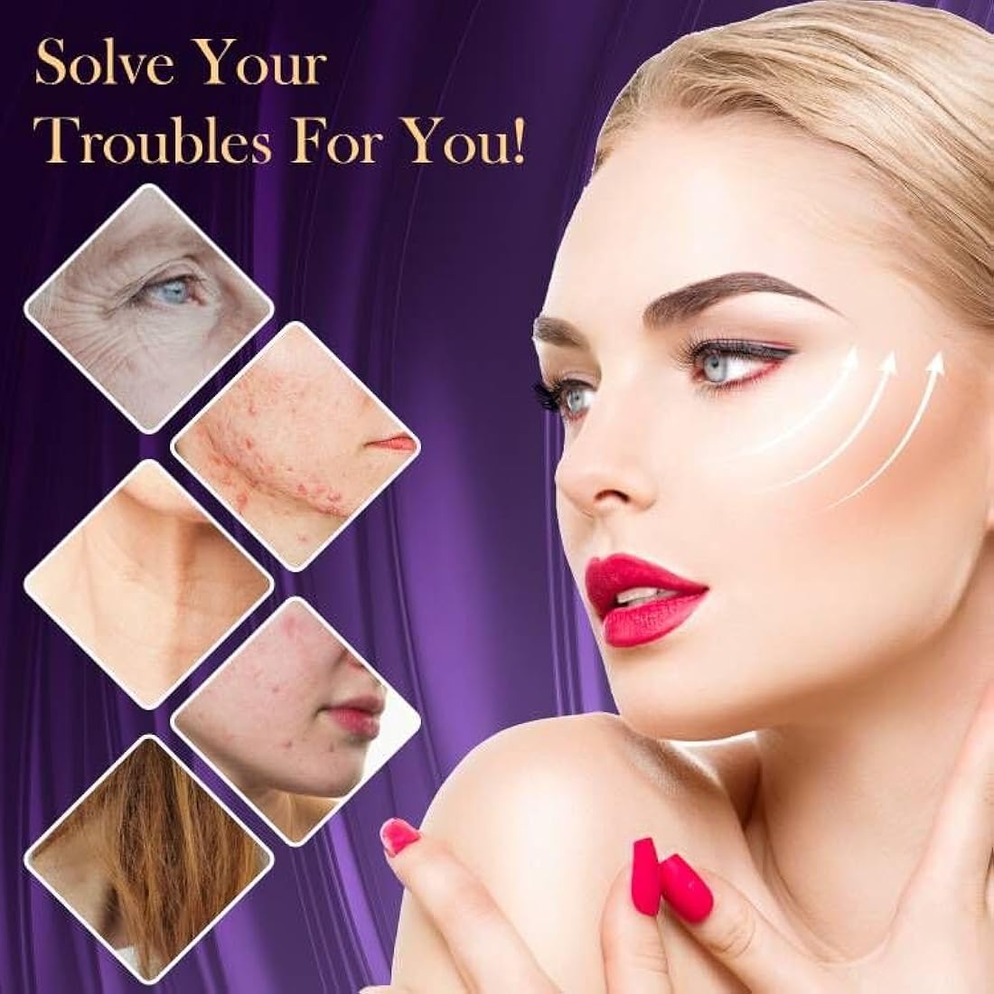 High Frequency Wand - TUMAKOU 6 IN1 Portable Argon High Frequency Facial Skin Tightening Machine - Purple Light Therapy Electrode Face Device for Acne,Wrinkle,Hair - with Different 6 Glass Tubes