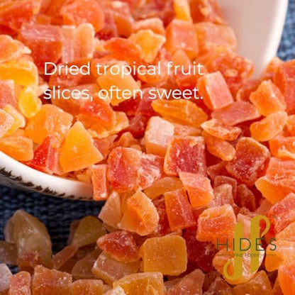 Hides Fine Foods - Dried Sweetened Papaya 500g - Suitable for Vegetarians - Baking - Granola - Breakfast - Snacking - Desserts- Good Source of Vitamin C.
