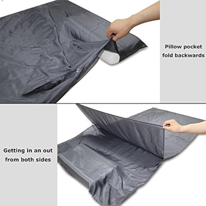 BROWINT Silk Sleeping Bag Liner, Silk Sleep Sack, Extra Wide 220x110cm, Lightweight Travel Sheet for Hotels, Sleeper with Reinforced Gussets