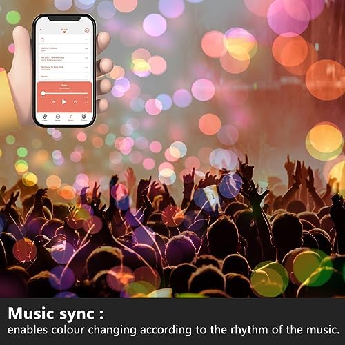 Mobri LED Floodlight Outdoor with Alexa, Smart Flood Lights Colour Changing APP Control, 50W 5000LM Bluetooth, Warm White+1600 Million RGB Colours, No WiFi No Hub, IP66 UK 3-Plug, 2 Pack