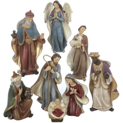 Kurt Adler Resin Nativity Figurine Set, 6.25-Inch, Set of 8