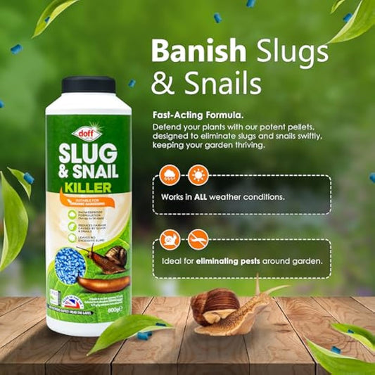 FERRIS | Slug & Snail Killer Pellets 800g - Use in Gardens & Greenhouses - Powerful Slug Repellent for Organic Gardening with Maximum Protection | Fast Acting Pellets for Slugs and Snails (1 Pack)
