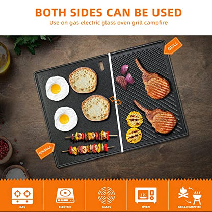 Denmay 13190 Bbq Griddle for 3 and 4 Burners Landmann EMAILLEE Triton, Enders Monroe PRO 4, Enders Boston 6, Cast Iron Griddle Plate for Gas Bbq Egg