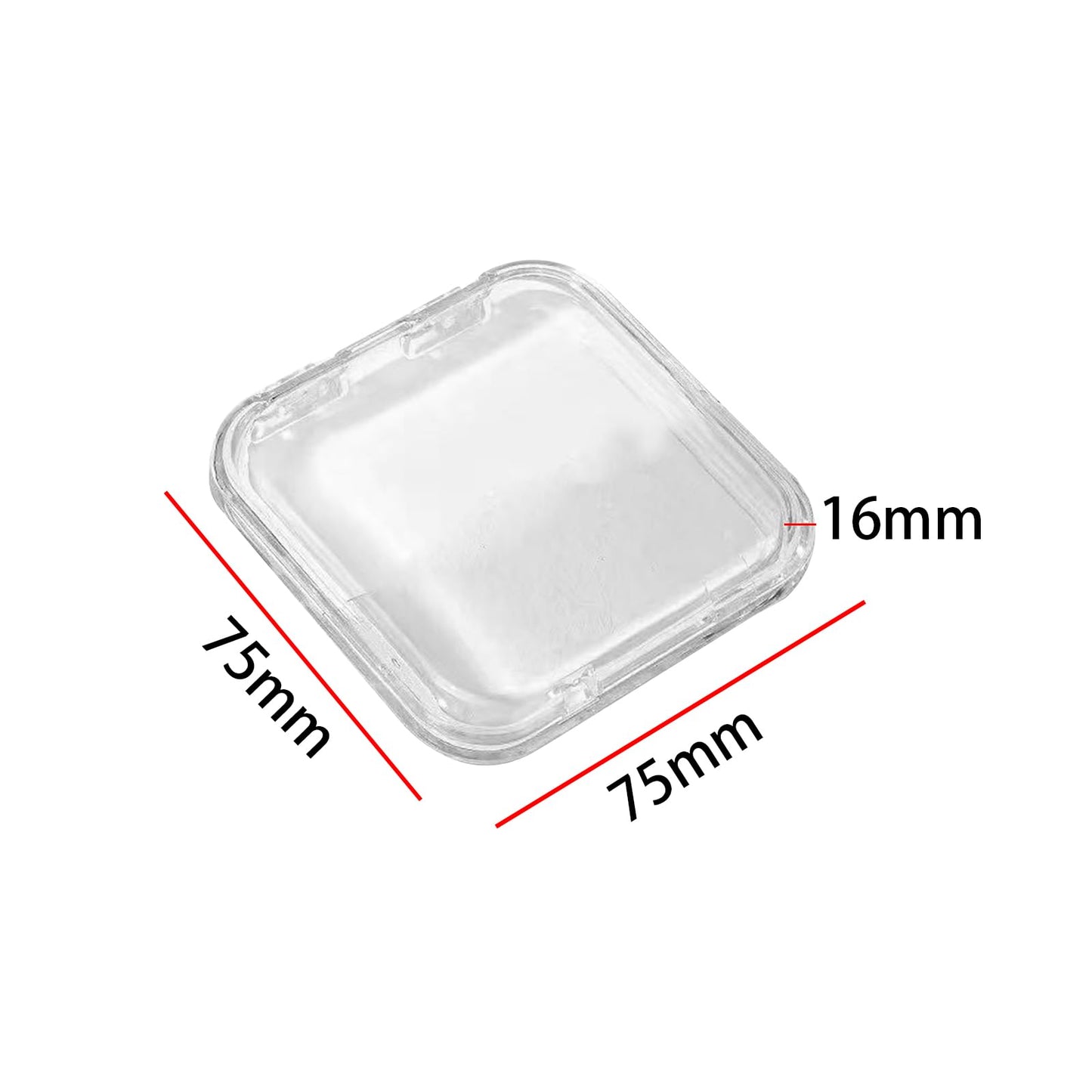 Leliafleury 5Pcs Press on Nail Storage Box 75 * 75 * 16mm Plastic Nail Packaging Boxes Nail Display Storage Case for Home Salon Supplies, Transparent