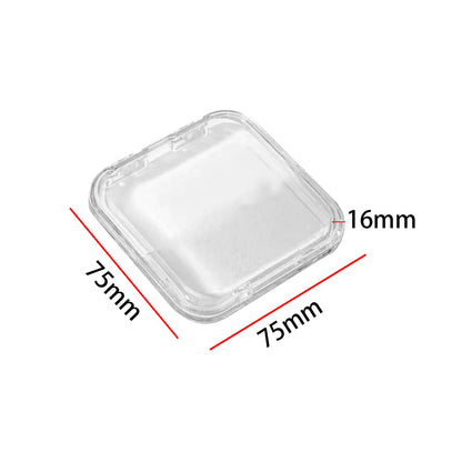 Leliafleury 5Pcs Press on Nail Storage Box 75 * 75 * 16mm Plastic Nail Packaging Boxes Nail Display Storage Case for Home Salon Supplies, Transparent