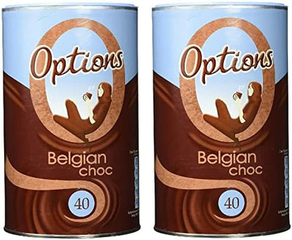 Option Belgian Choc-O-Lait Luxury Instant Hot Chocolate Drink with Sugar 2x825g