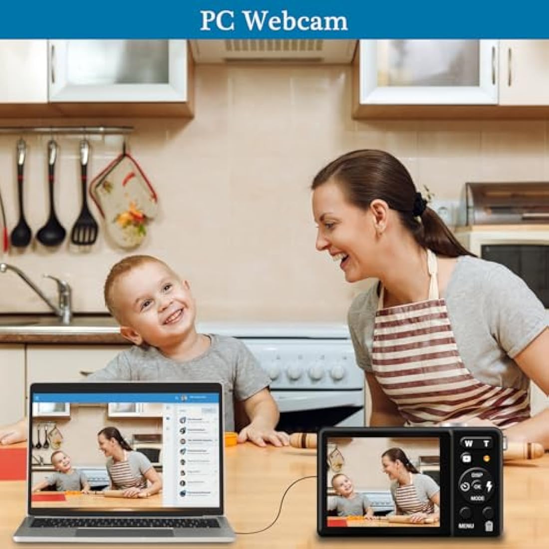 Digital Camera for Photography with FHD 1080P 18X Digital Zoom, 30MP Kids Rechargeable Point and Shoot Cameras,Built-in Microphone,Small Camera for Kids/Adult/Elderly/Beginners(Blue)