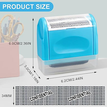 AUXHCYL Confidential Roller Stamp, Identity Theft Rolling Data Defender, Included 9 Pack Refills, Address Blocker and Privacy Safety, ID Blackout Security (Blue)