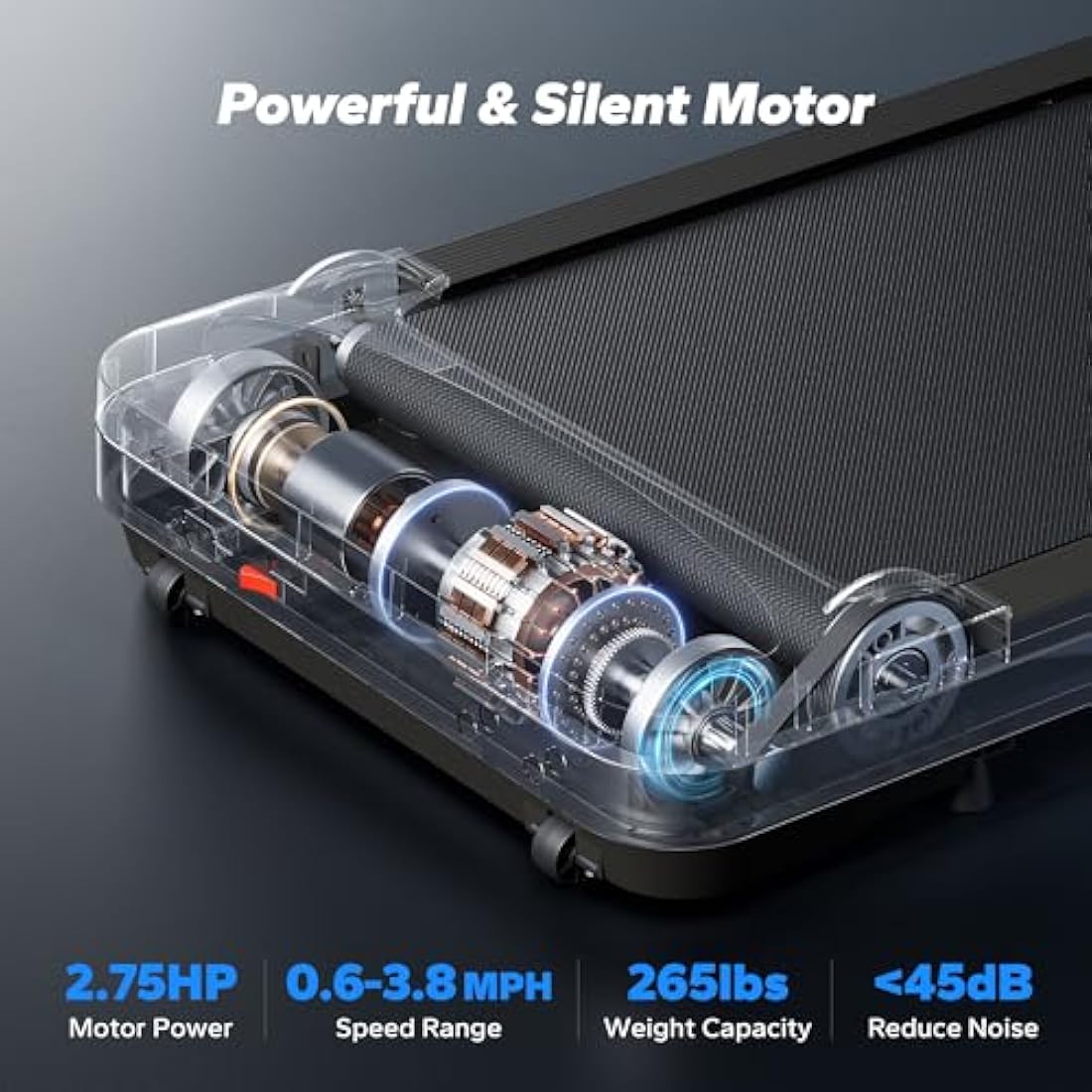 MERACH Walking Pad Treadmill for Home, Under Desk Treadmill, Walking Treadmills 3 in 1 for Home/Office, 265LBS Capacity, 2.75HP Portable Treadmills with Magnetic Remote Control, LED Display