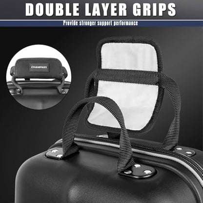 CHAMPKEY Golf Travel Bag Flight with Wheels | With Sturdy Plastic Hard Case Top | Premium Oxford Fabric Golf Bag - High Performance Bag Travel Case
