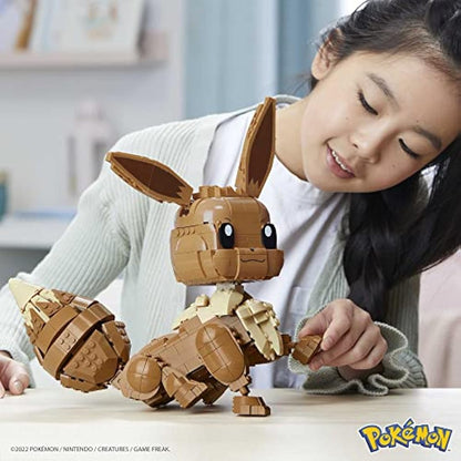 MEGA Pokémon Building Toys Set Jumbo Eevee with 824 Pieces, Articulated and Poseable, 11 Inches Tall, for Kids, GMD34
