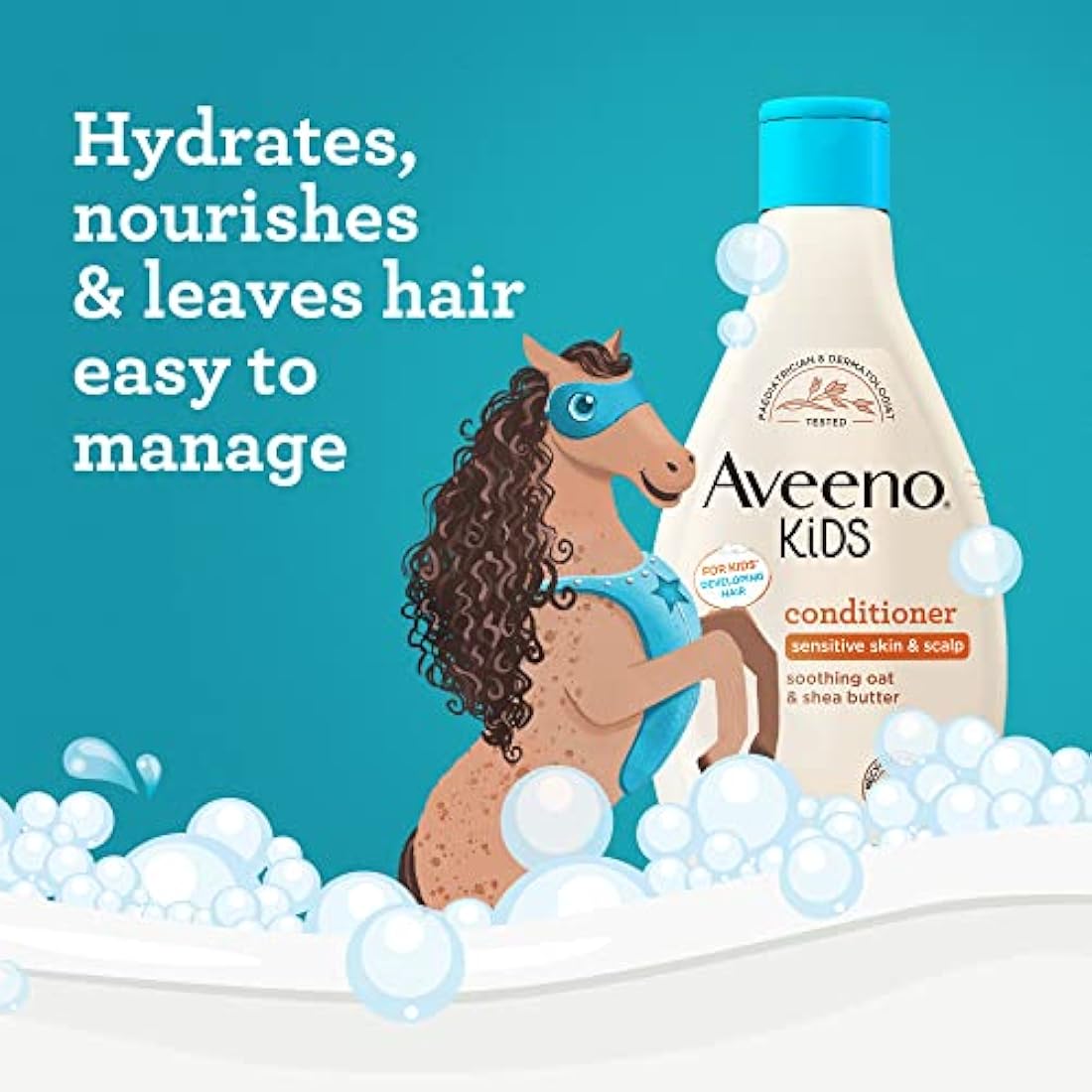 Aveeno Baby Kids Conditioner 250ml | Enriched with Soothing Oat & Shea Butter | Hair Conditioner for Children Developed for Your Little Superhero | Childrens Toiletries Sets