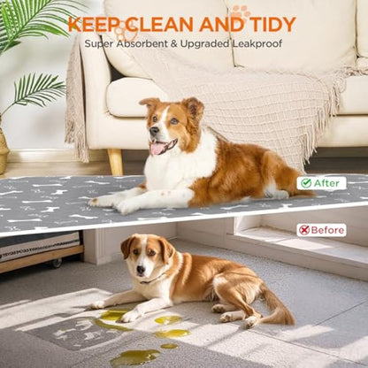 Baodan Puppy Pads Washable, 2 Pack Reusable Puppy Training Pads, Super Absorbent Waterproof Dog Mat Pee Pads for Dogs, Fast Drying Training Pads for Home, Car, Travel - 120x90 cm