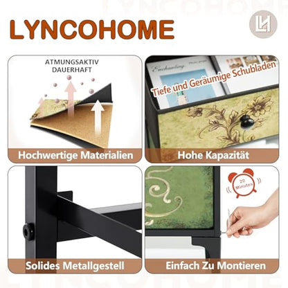 LYNCOHOME Chest of Drawers, Slim Bedroom Furniture with 4 Drawers, Storage Unit for Hallway, Living Room, Entryway, Nursery
