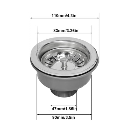 Inodiref Ø 110mm Stainless Steel Sink Waste, Kitchen Sink Drain Strainer