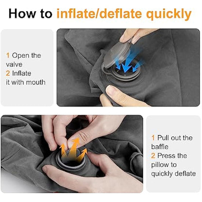 Maliton Airplane Footrest, Inflatable Foot Rest for Kids, Adjustable Height Travel Pillow On Airplanes, Cars, Office, Toddler Travel Essentials (Dark Grey, 2 Pack