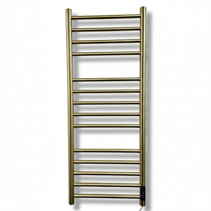 Manissa Siena Brushed Brass Electric Heated Towel Rail 400mm W x 1000mm H